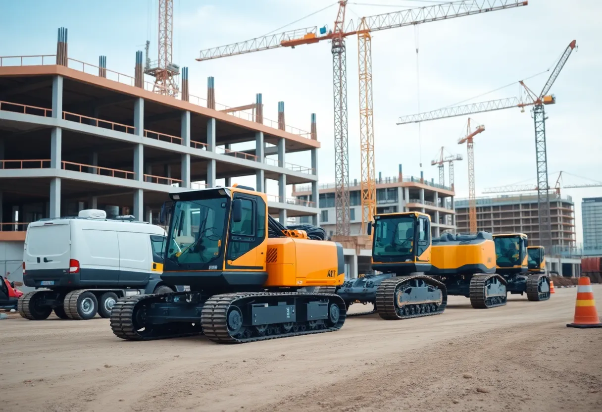 Autonomous machines on a construction site