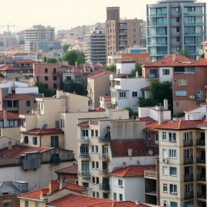 An urban view of Barcelona highlighting housing units.