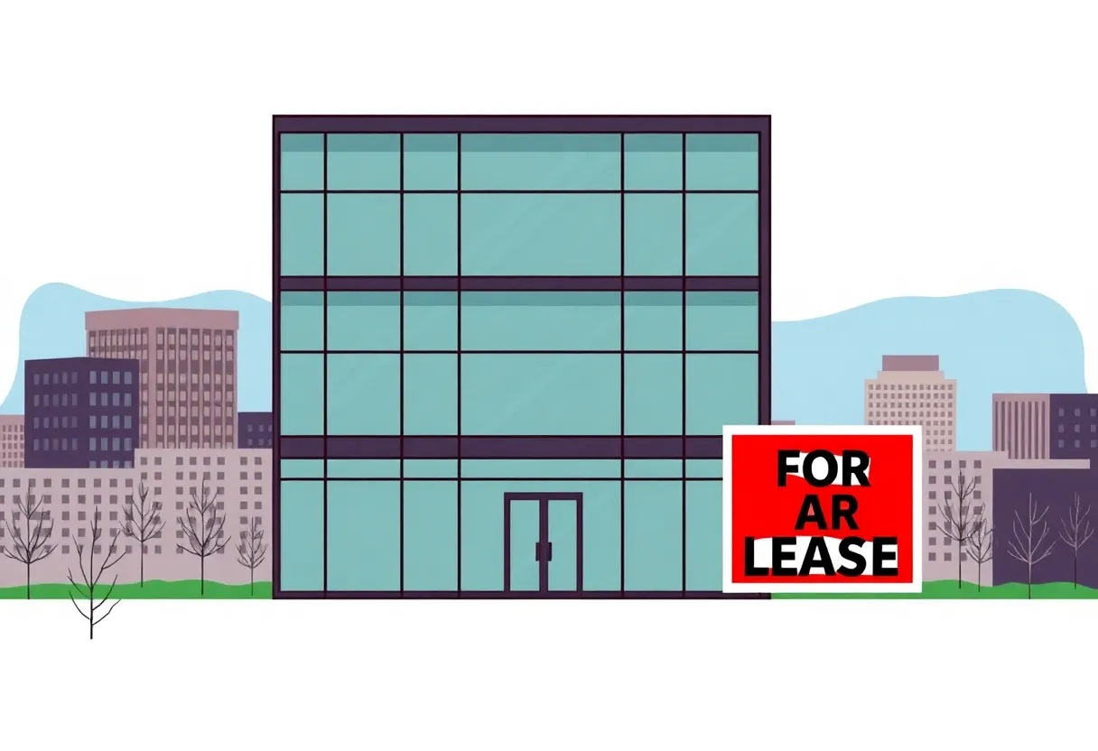 Modern office building in a city representing commercial real estate.