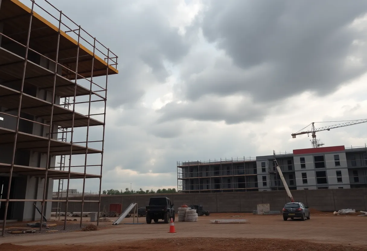 Construction site reflecting industry caution and uncertainty