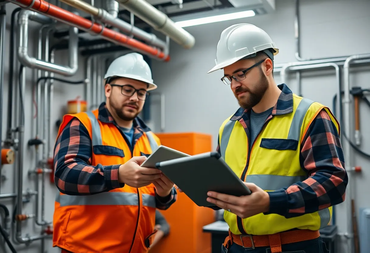 Contractors using advanced tech tools in plumbing and mechanical industries