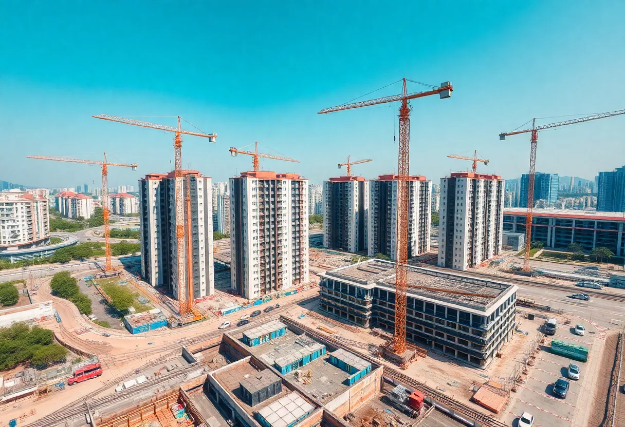 Aerial view of a property development site by Kerjaya Prospek Group in Malaysia.