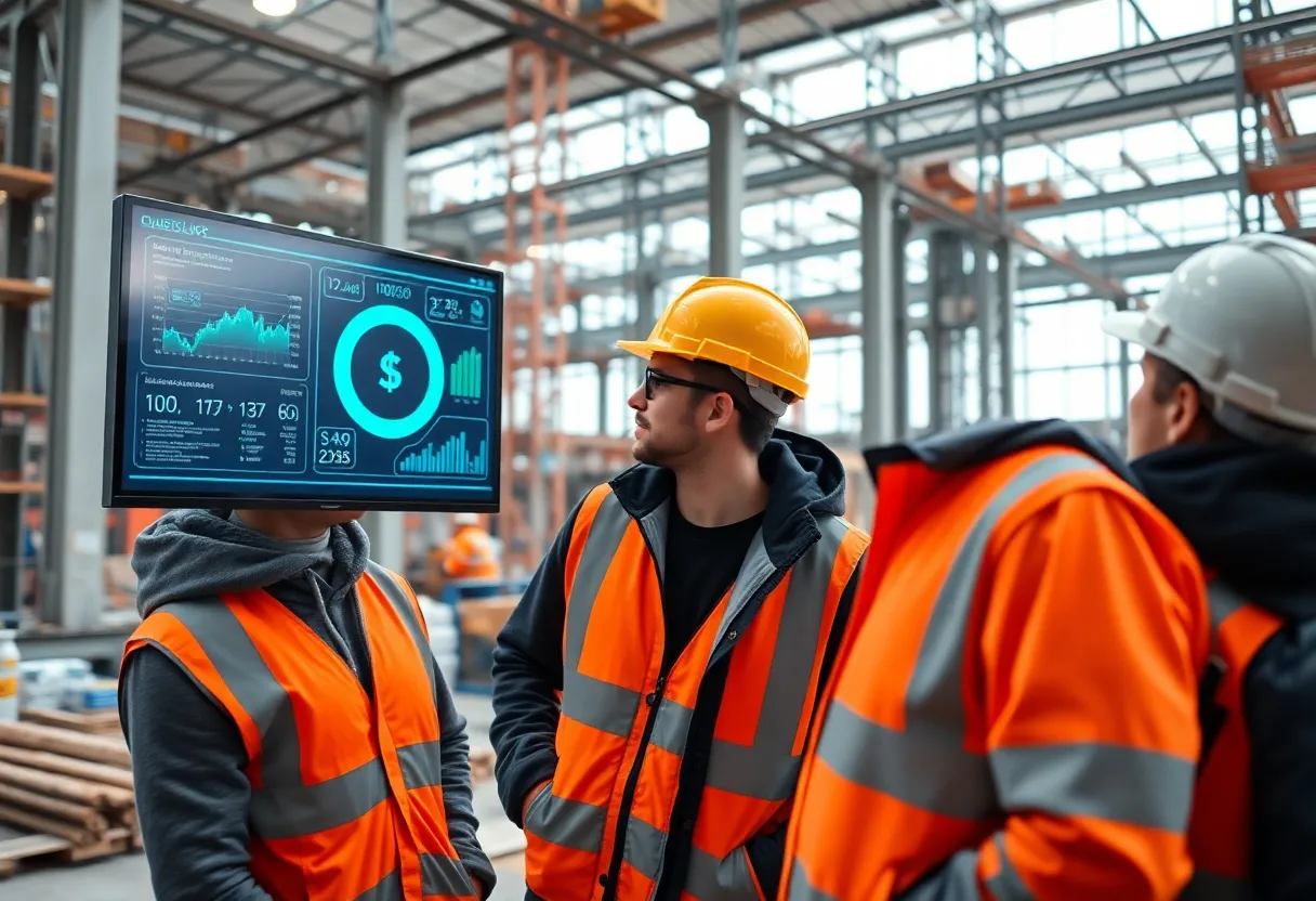 Technology-enhanced construction site with AI tools