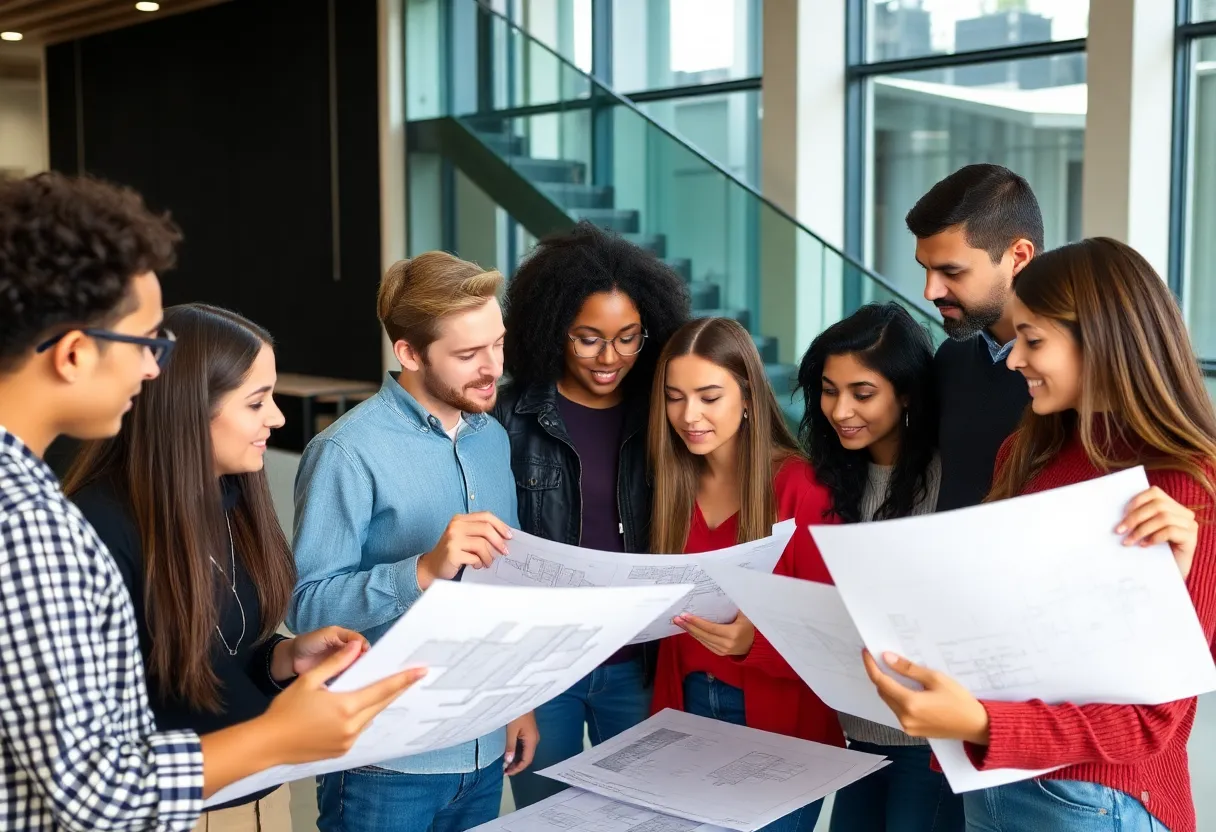 Students engaged in collaborative design projects for Houzz Scholarship Program