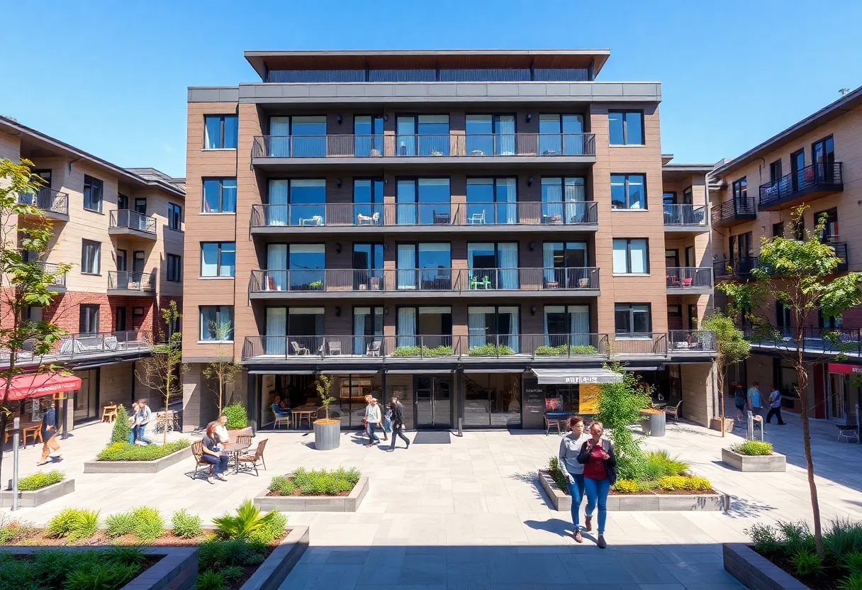 Rendering of the mixed-use development 57 Main in Marlborough