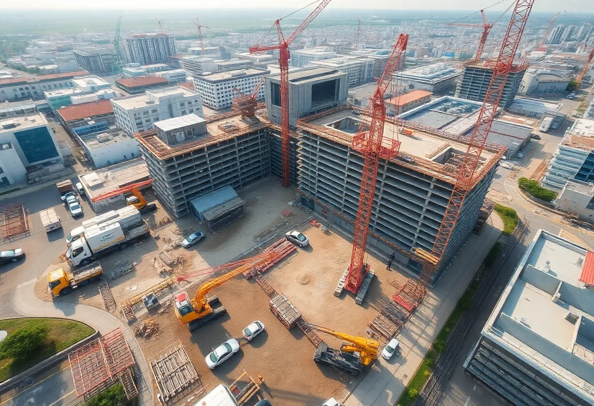 Construction site illustrating modern building techniques.