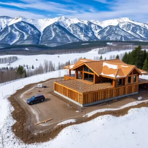 Construction site of the Chalet Alpina project in Aspen