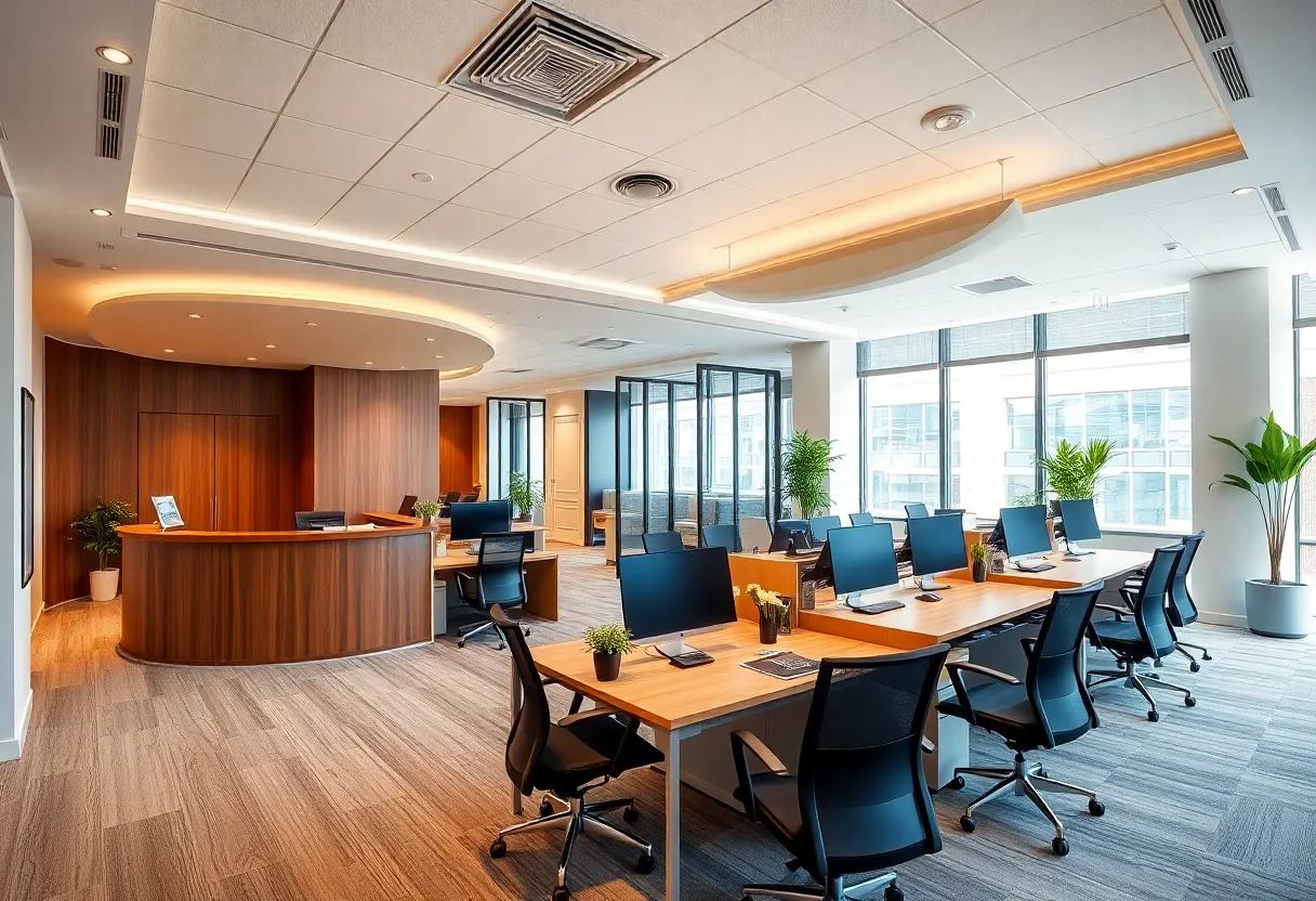 Interior of a newly designed accounting office