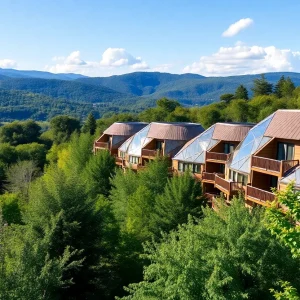 Mountain-view condos designed for eco-tourists in Asheville.