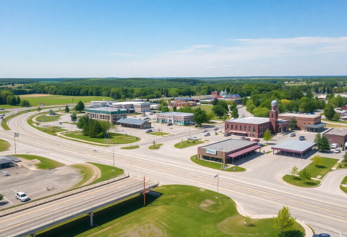 Brown County showcasing infrastructure projects and community buildings