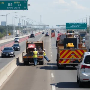 Construction work on Interstate 85 in Atlanta