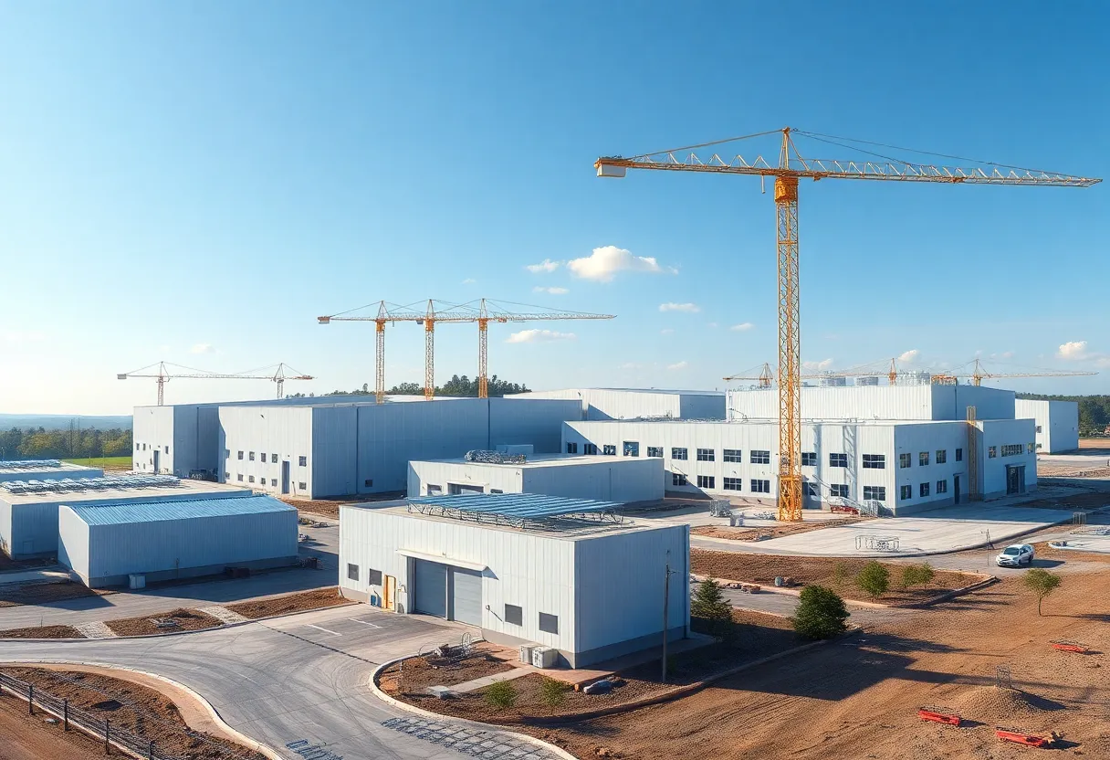 Construction of an industrial park in Knoxville, Tennessee