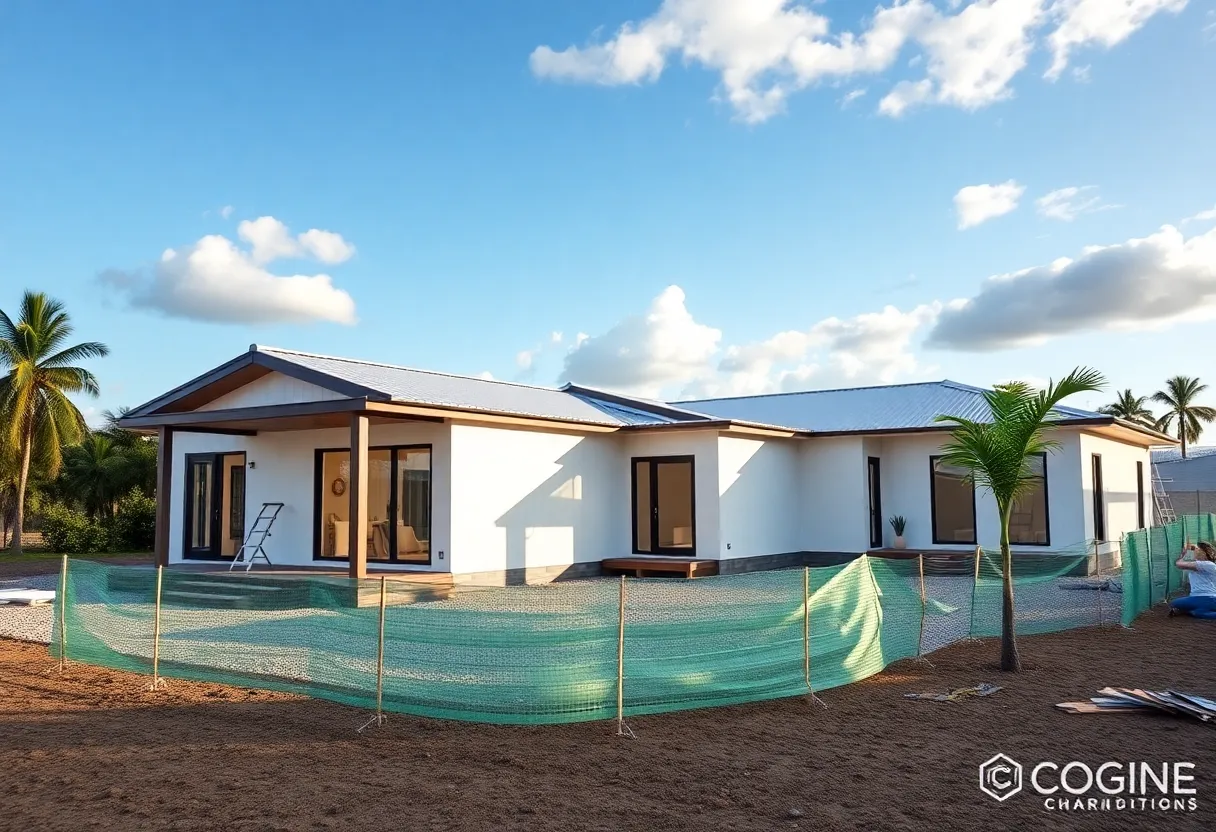 Modular construction site in Southwest Florida with green materials.